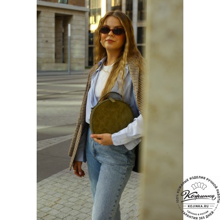 Женская кожаная сумка "Селин" (хаки)